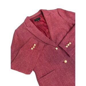 Talbots Wool Blend Blazer Jacket Womens 16 Herringbone Lined Career Corpcore